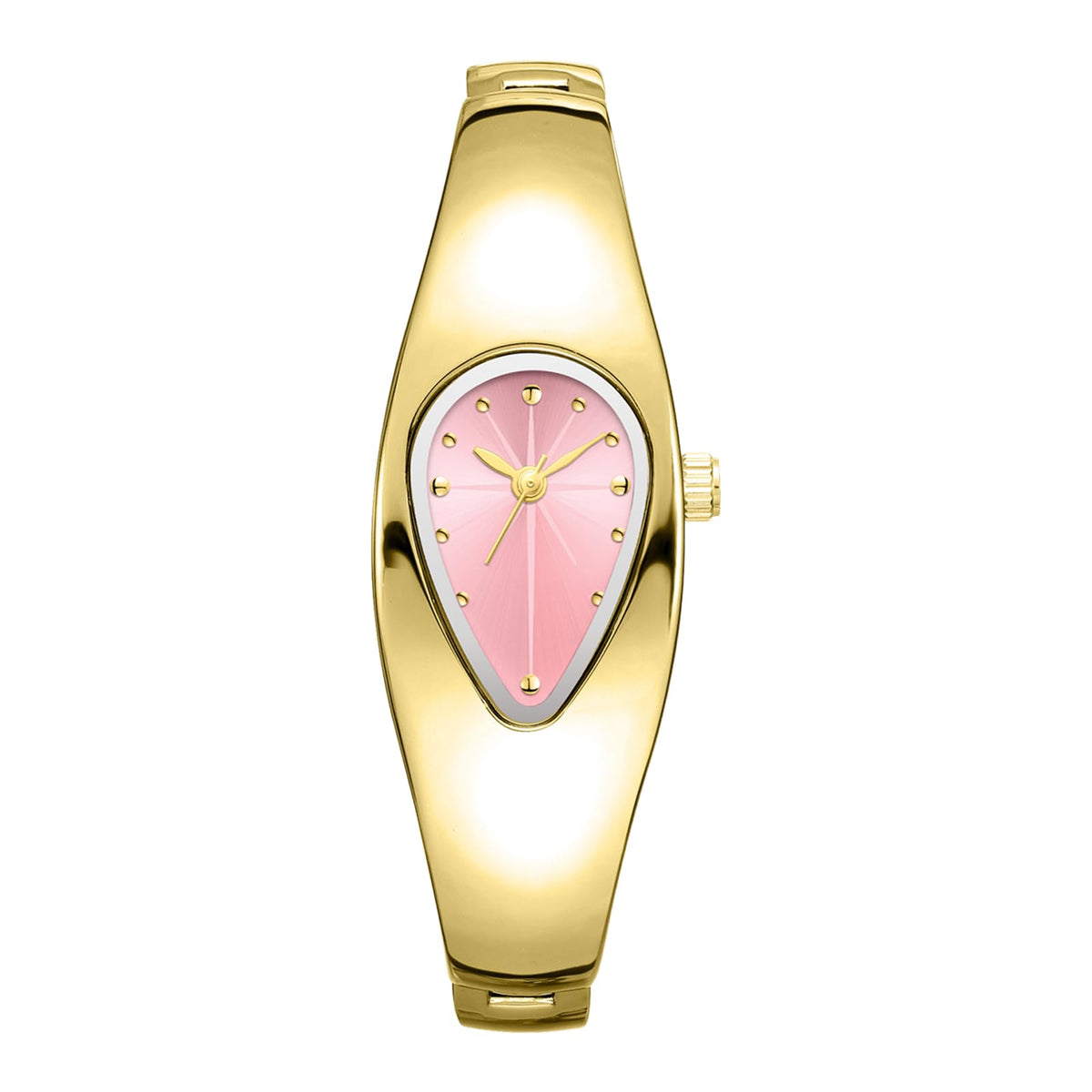 JewelryWe Women Teardrop Bangle Watch Snake Head Shape - JewelryWe Official Imagery - 1