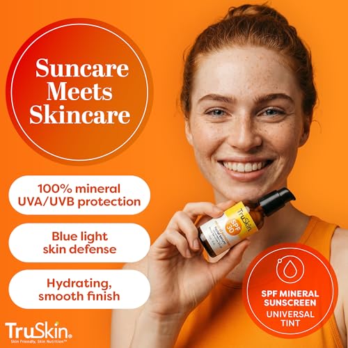 TruSkin SPF 30 Tinted Mineral Sunscreen Face Serum, Zinc Oxide, - Product Imagery