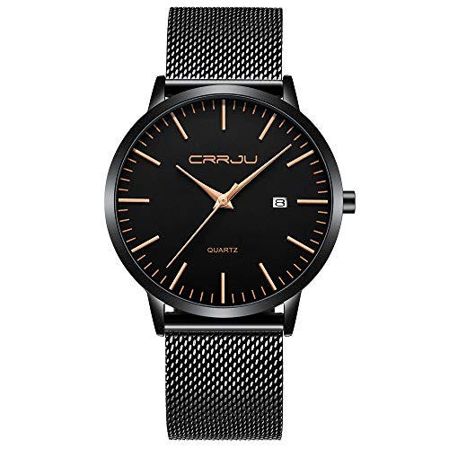 CRRJU Men's Minimalist Casual Luxury Auto Date Watches Fashion - Product Imagery