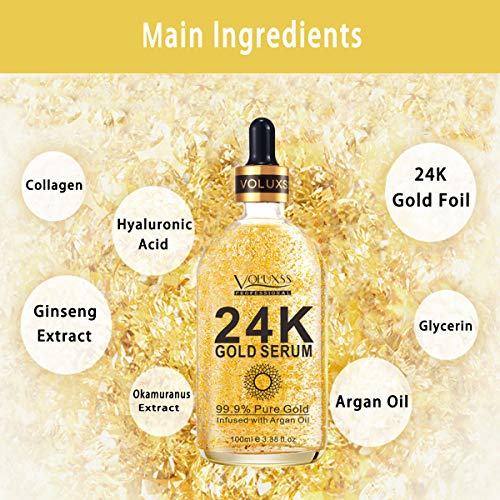 24K Gold Serum for Face,Skin Brightening Anti Aging Face Serum - Product Imagery