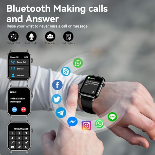 Smart Watches for Men Women with Bluetooth Calling, 1.83" HD - Product Imagery