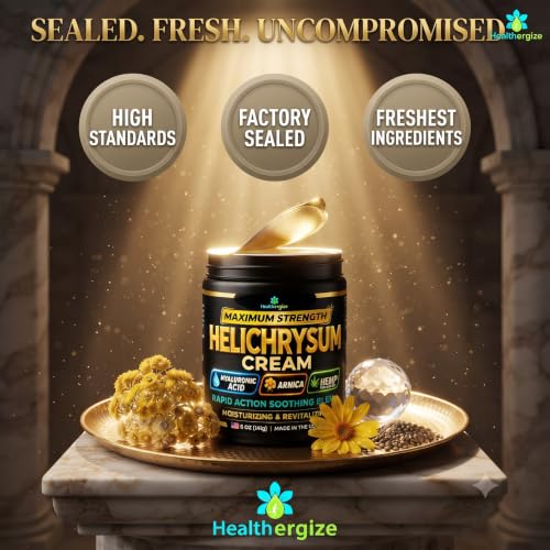 Healthergize Helichrysum Cream Maximum Strength – Soothing Cream - Product Imagery