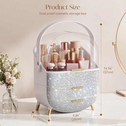 Bling Makeup Organizers, Cosmetic Display Case with Clear Cover, - Product Imagery