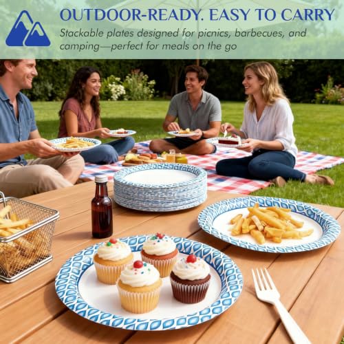8.375 Inch Disposable Paper Plates, 300 Count Soak and Cut Proof - Product Imagery