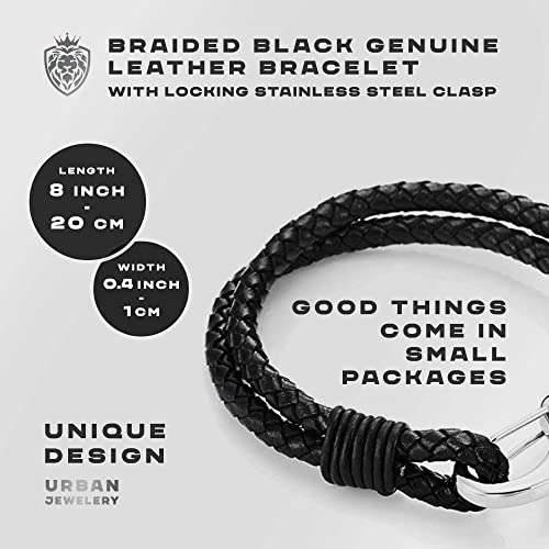 Mens Stainless Steel Braided Locking Bracelet Everyday Wrist - Product Imagery