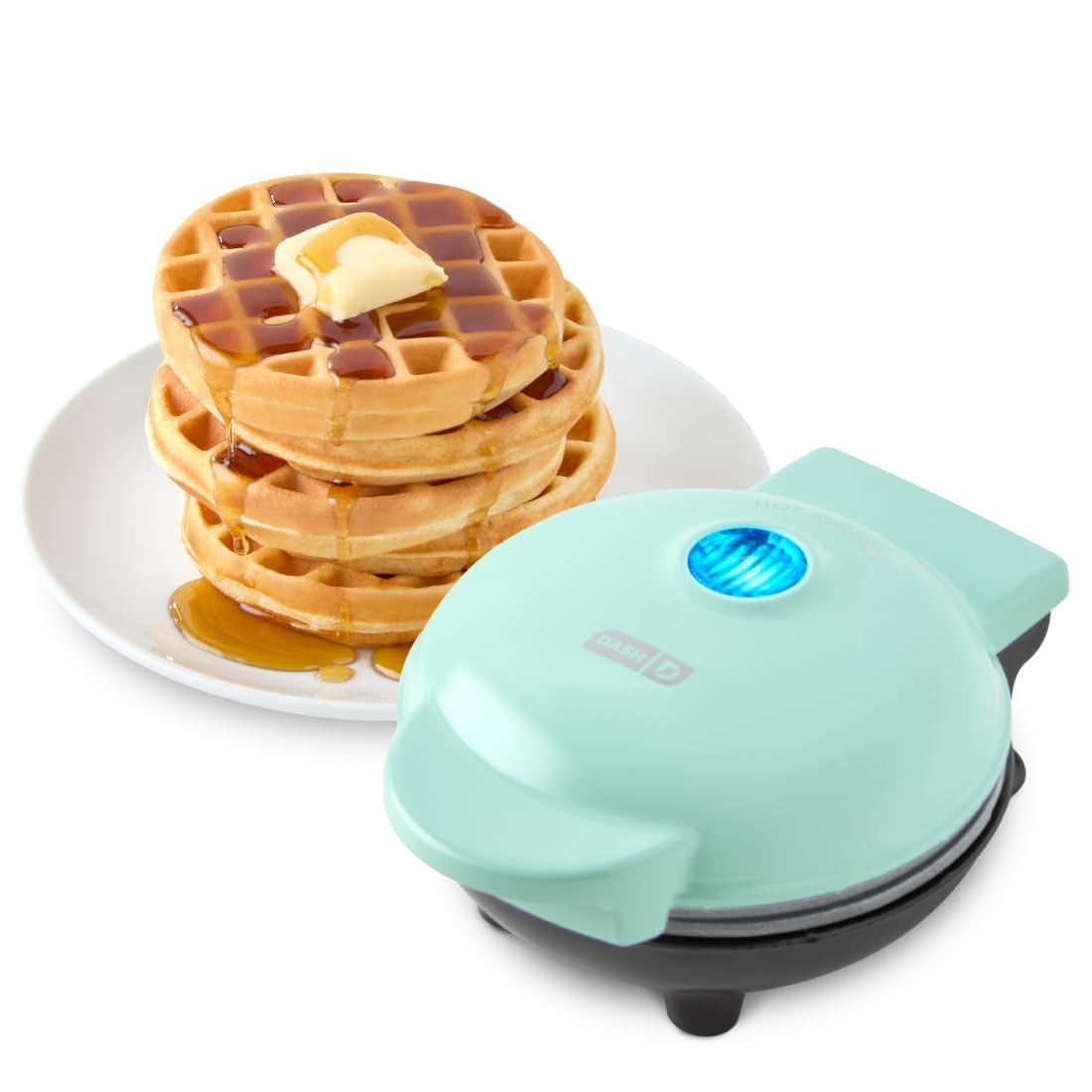 Dash Mini Waffle Maker, 4-Inch Nonstick Cooking Surface, Aqua - View 7