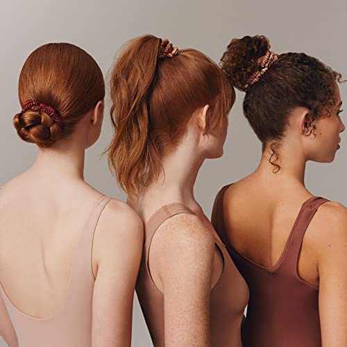 Slip Silk Hair Ties, Copper Skinny Scrunchies, Set of 4 | - Product Imagery