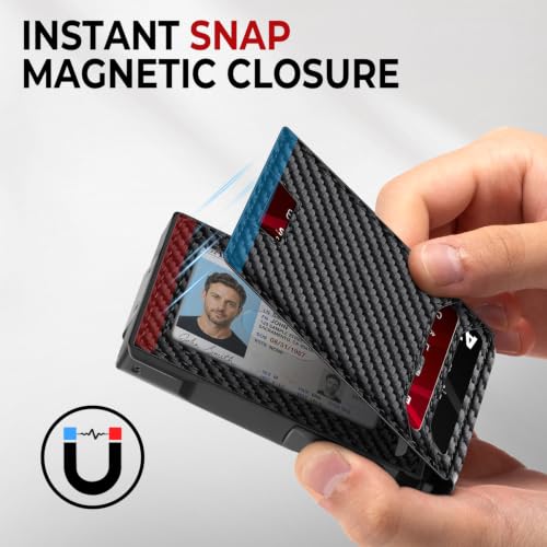 RUNBOX Wallet for Men 14 Cards RFID Blocking Slim Metal Pop-Up - Product Imagery