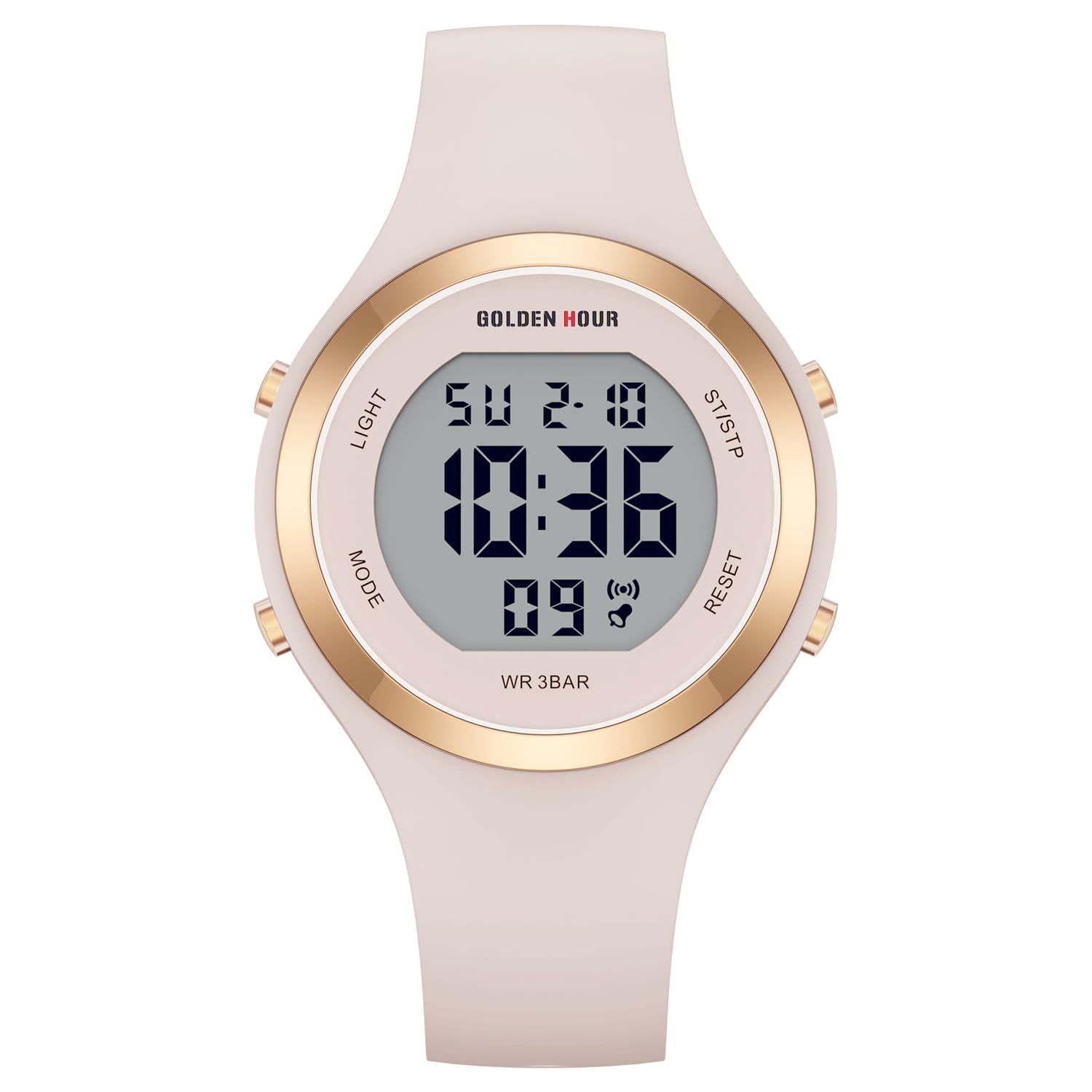GOLDEN HOUR Waterproof Sport Women's Digital Chronograph Silicone Stra - View 8