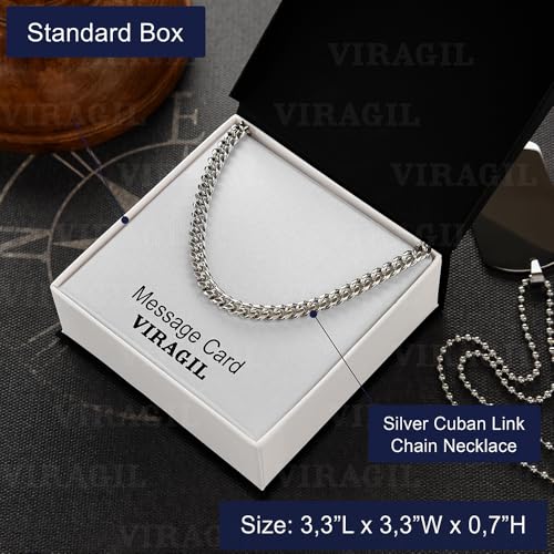 VIRAGIL Personalized Promise Cuban Chain Necklace for Him, - Product Imagery