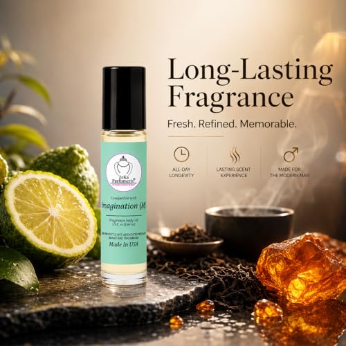 Imagination (M) Fresh Citrus & Woody Amber Fragrance Body Oil - Product Imagery
