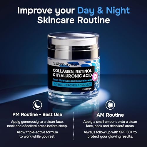SimplyVital Face Moisturizer Retinol Collagen Hyaluronic Acid - Product Imagery