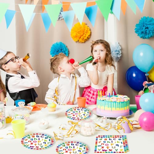 40PCS Alphabet Number Party Supplies Rainbow Alphabet Disposable - Product Imagery