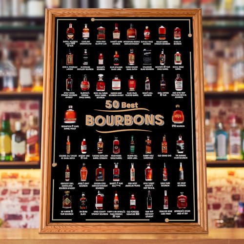 EIHFHIE Top 50 Bourbon Bucket List Scratch Off Poster (12x18 In) - Product Imagery