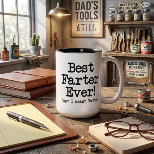 Artisan Owl Best Farter Ever I Mean Father Mug – Funny Dad - Product Imagery
