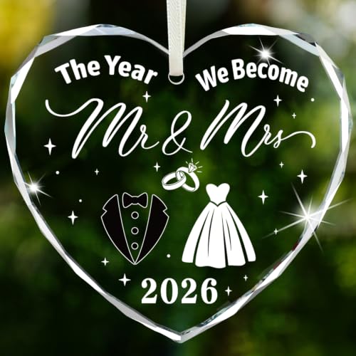 DPKOW Wedding Gifts for Couples 2026, Mr and Mrs Gifts Crystal - Product Imagery