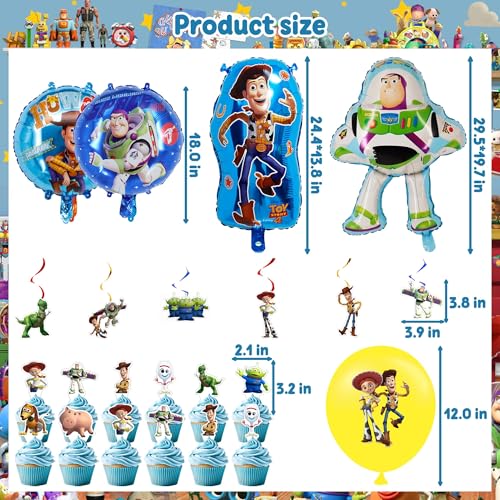 Cartoon Birthday Party Decorations, Toy Themed Party Supplies - Product Imagery