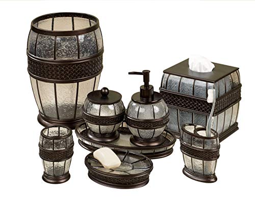 nu steel Resin Crackled Ice Bath Accessory Set Vanity - Product Imagery