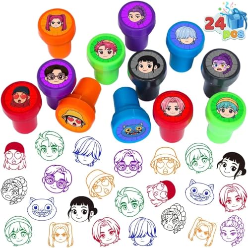 24Pcs for Demon Hunters Themed Stampers - Perfect Kpop Birthday - Product Imagery