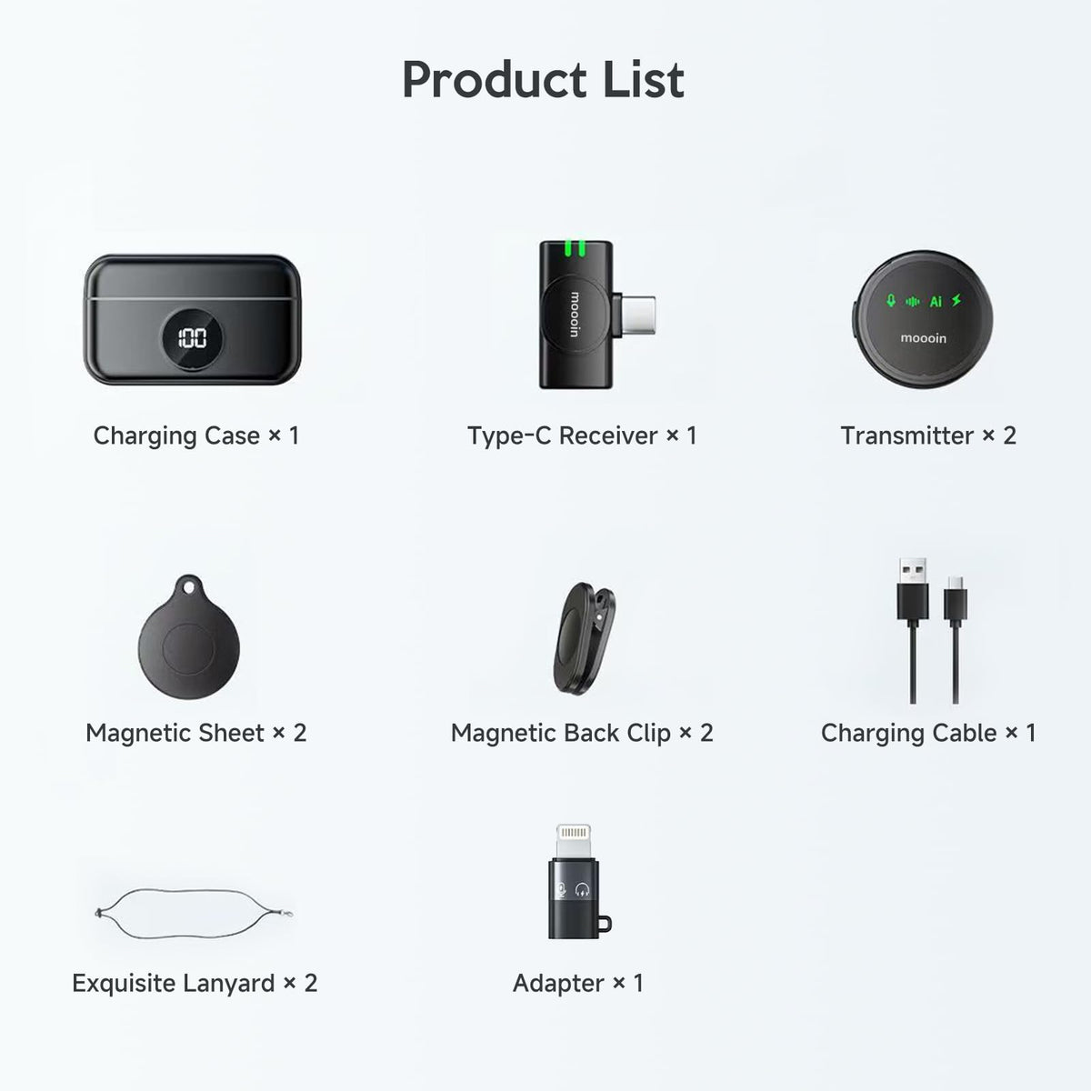 Wireless Lavalier Microphone for iPhone AI Noise Reduction - Moooin Official Imagery - 8