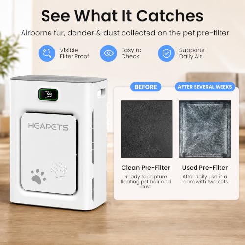 Pet Air Purifier for Home Large Room 2500 Sq Ft, H13 HEPA - Product Imagery