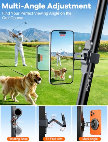 Magnetic Golf Cart Phone Holder, Dual Magnet Mount for EZGO Club - Product Imagery