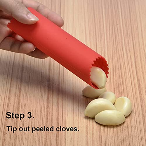 2 Set Silicone Garlic Peeler Easy Roller Tube Useful Garlic - Product Imagery