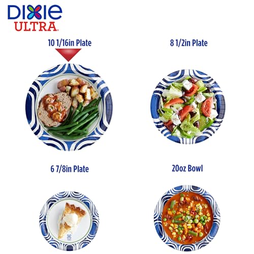 Dixie Ultra Large Paper Plates, 10 Inch, Heavy Duty Disposable - Product Imagery