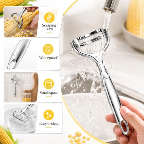 2PCS Upgraded Corn Peeler, Stainless Steel Corn Peeler for Corn - Product Imagery