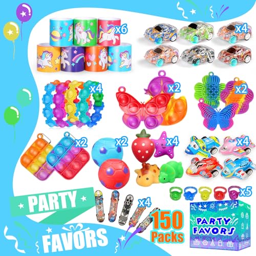 Party Favors for Kids 8-12 4-8, 150-Pack Fidget Toys Bulk, - Product Imagery