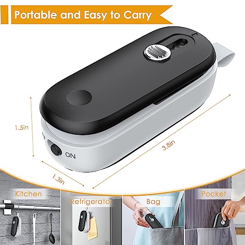 FEPPO Mini Bag Sealer, 2 in 1 Heat Sealer with Cutter, Portable - Product Imagery