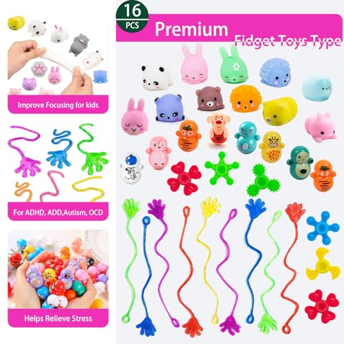 136 Pcs Pop Premium Party Favors Toys for 4-10 Ages Kids - Product Imagery