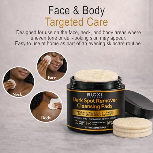 Dark Spot Remover Cleansing Pads with Kojic Acid & Turmeric for - Product Imagery