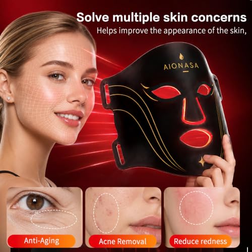 FDA-Cleared Red Light Therapy Mask for Face, 850nm NIR for Acne - Product Imagery