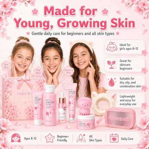Japan Sakura Skincare Kit Gifts For Teen Girls - Gentle & - Product Imagery