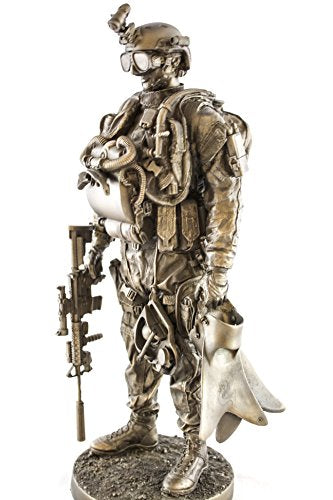 YTC Navy Seal 13" Bronzed Resin Military Statue #8086 Modern Era - Product Imagery