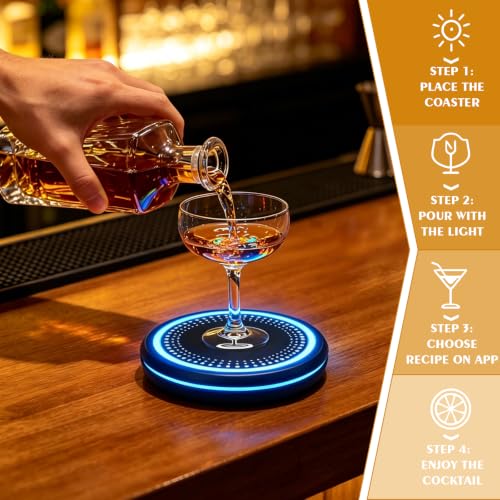 Smart Cocktail Maker Coaster,LED Guided Cocktail Making for - Product Imagery