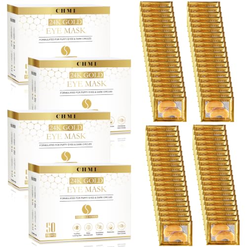 24K Gold Under Eye Patches 200 Pairs Collagen Dark Circles - CHMI Official Imagery - 1