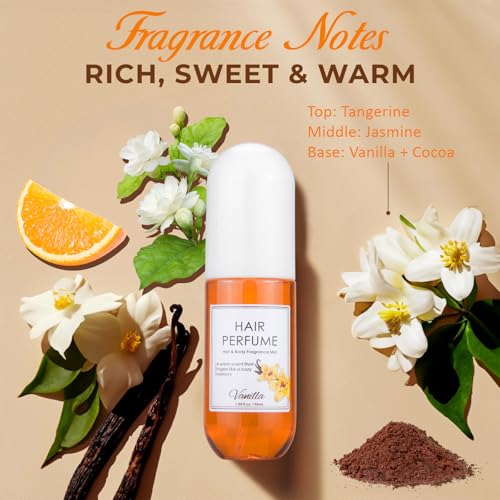 Vanilla Hair & Body Perfume Spray, Pheromones Perfumes for - Product Imagery
