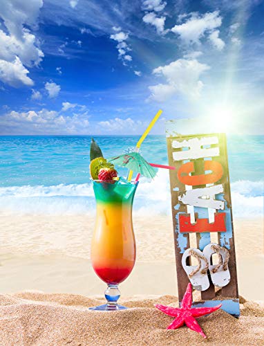 ALINK 50 Umbrella Parasol Drinking Straws, Hawaiian Beach - Product Imagery
