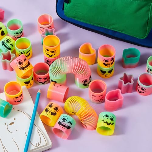 JOYIN 30 Pcs Spring Rainbow Party Favor, Mini Plastic Coil - Product Imagery