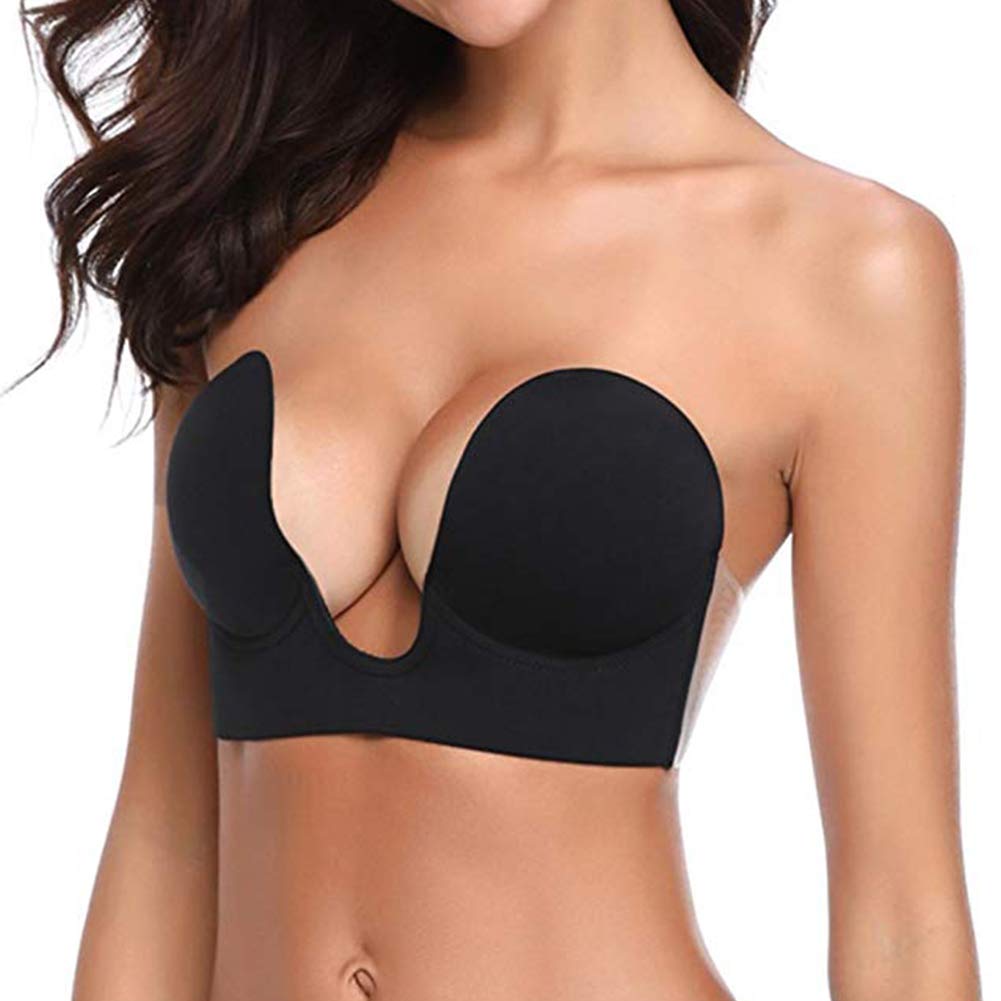 TITU Plunge Strapless Bra Pushup Boobas Sticky Bra Lift DD Brafor Back - View 1