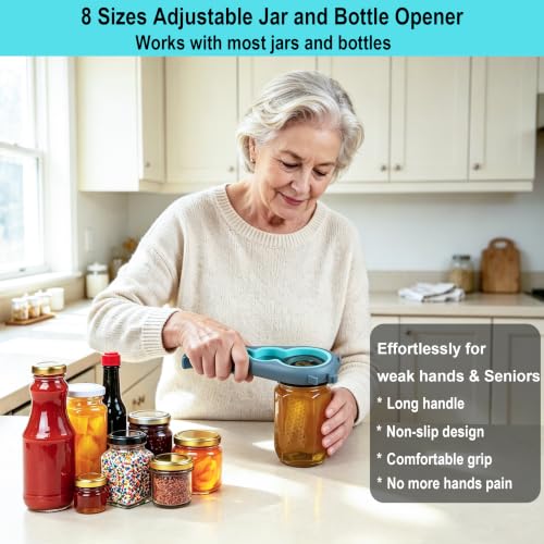 Jar Opener for Weak Hands, Seniors with Arthritis, 5 in 1 Bottle - Product Imagery