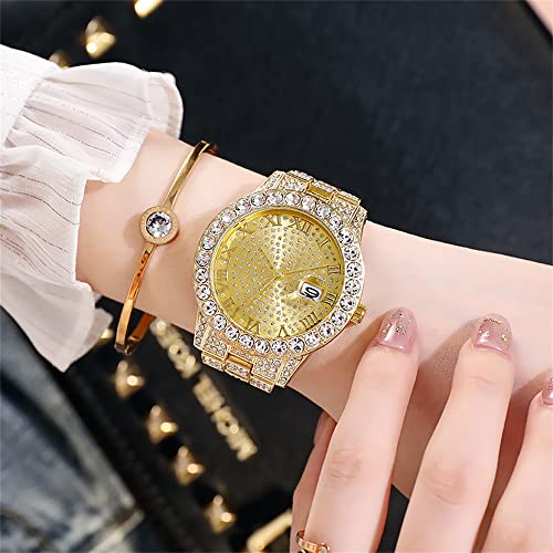 New Day Date Watch for Men Women Couple Luxury Full Diamond - Product Imagery