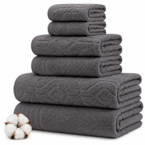 Modern Threads 6 Piece Bath Towel Set – Bathroom Towel Set with - Product Imagery