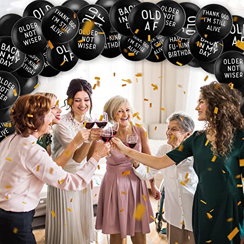 18 Piece Funny Abusive Old Age Birthday Party Balloons - 12"/18 - Product Imagery