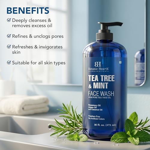 Botanic Hearth Tea Tree Face Wash With Mint - 16 Fl oz - Product Imagery