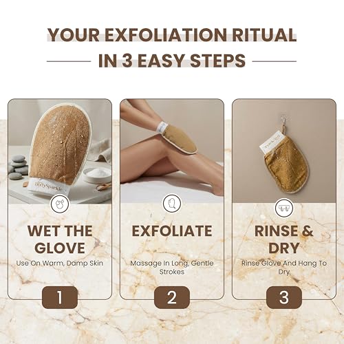 Exfoliating Glove for Shower & Bath – Viscose Body Scrubber Mitt - Product Imagery