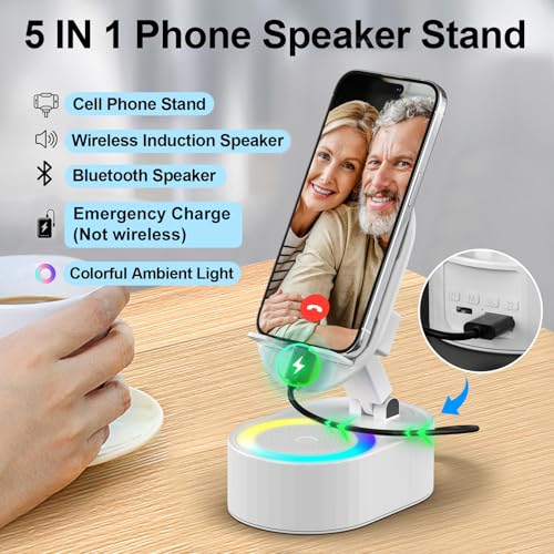 AKLLCCR Wireless Induction Audio Bluetooth Speaker 5in1 Phone - Product Imagery