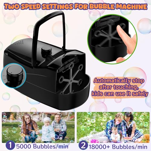 Bubble Machine, Automatic Bubble Blower Maker for Kids or - Product Imagery